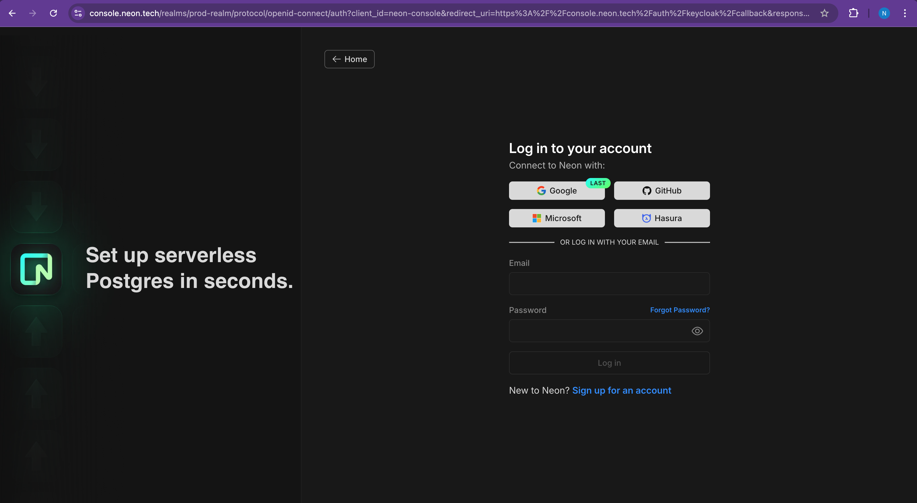 Create Neon Account
