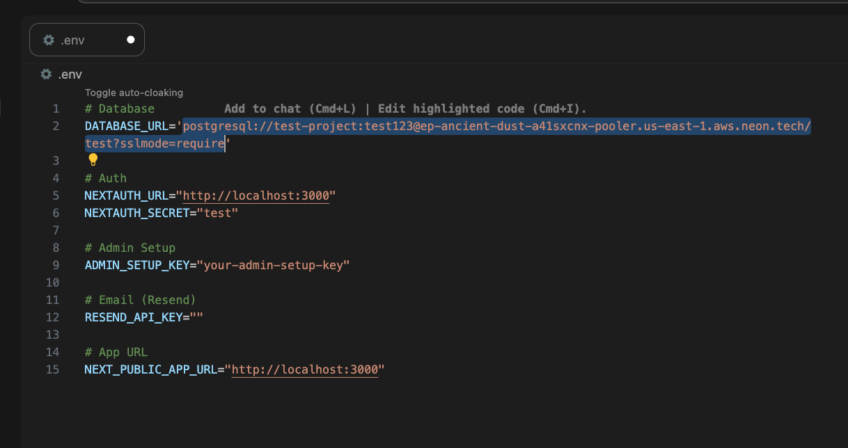 Configure ENV File